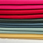 Rib knit fabric 2x1 . 60 inch width Baby Rib. Athena PD. 17 multicolor.  dress, top, stripe rib stretch.