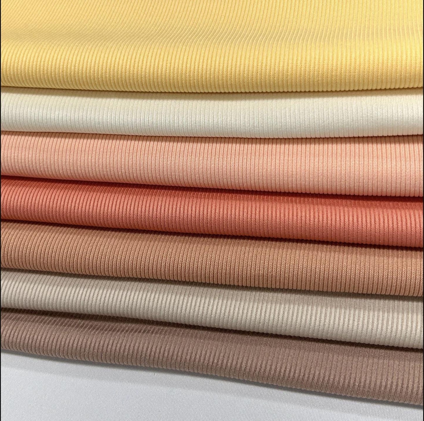 Rib knit fabric 2x1 . 60 inch width Baby Rib. Athena PD. 17 multicolor.  dress, top, stripe rib stretch.